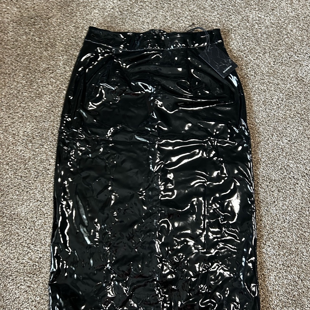 Black Vinyl Skirt